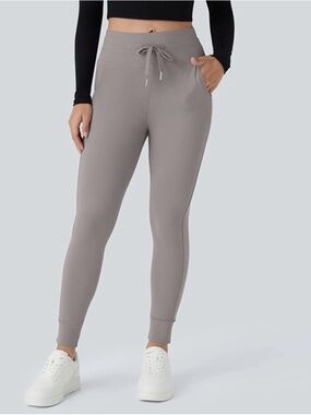 Halara Jogger Pants Gray Drawstring Pockets Women's Size M Activewear